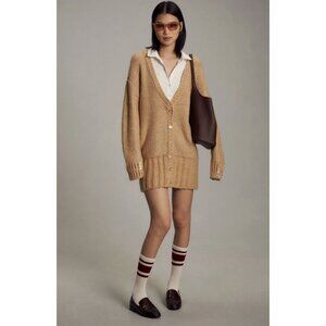 Tan Mini Dress with Cardigan